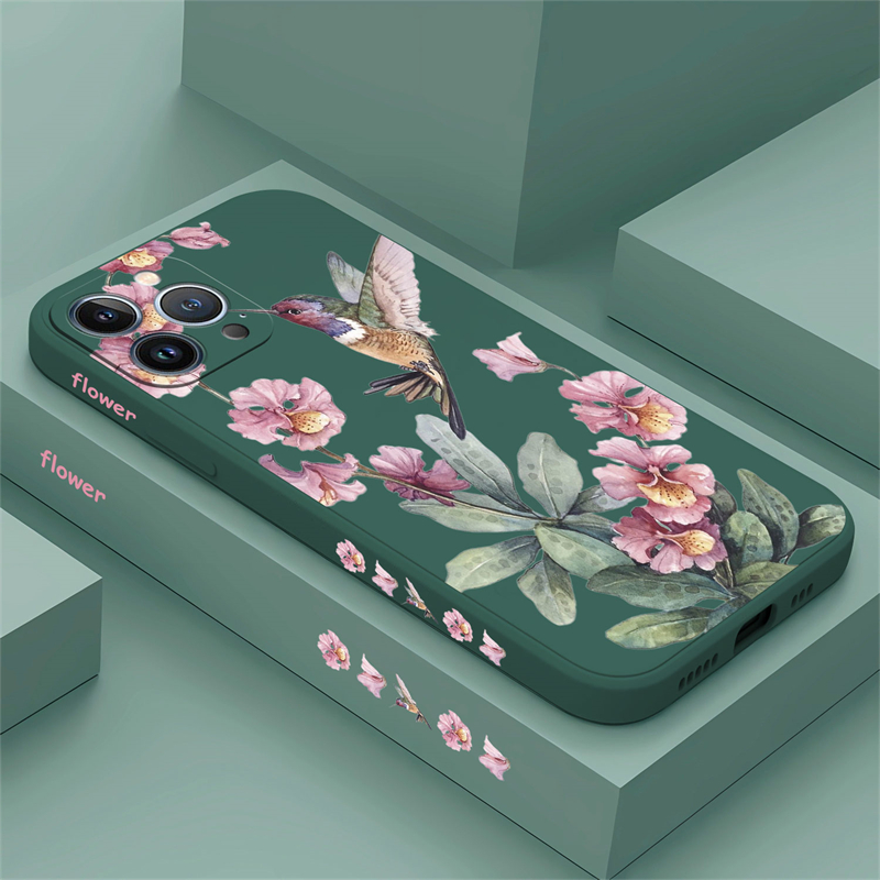 Phone Cases Dior - Flores pintadas pássaros caso de telefone