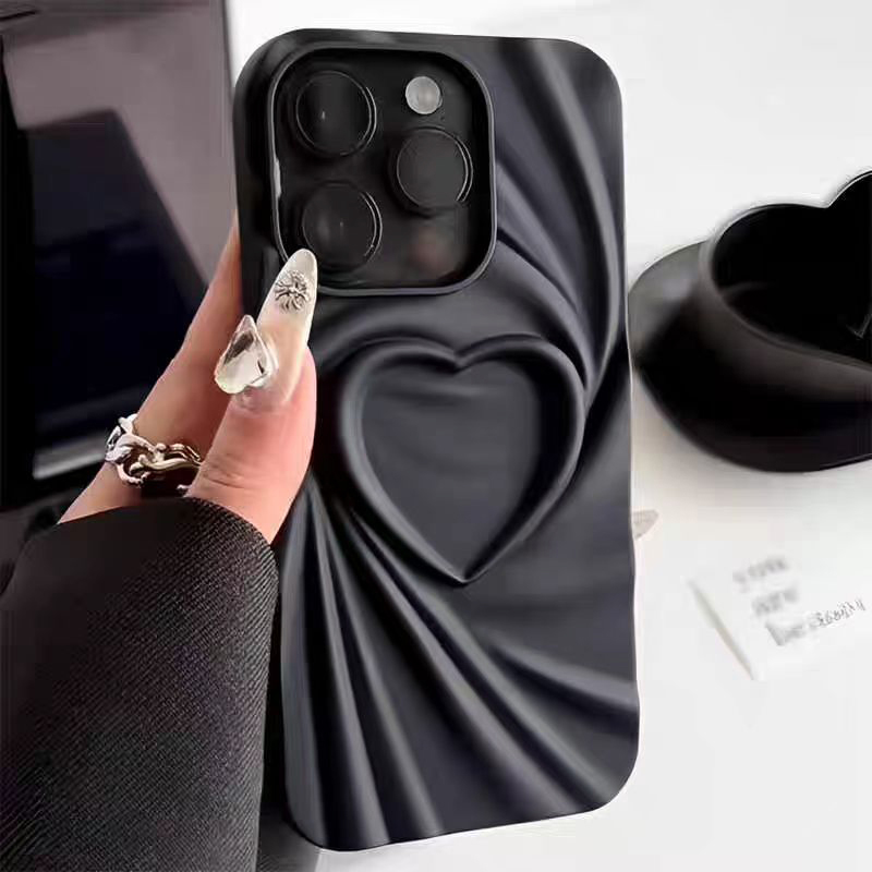 Phone Cases Dior - Moda dobra rugas 3d amor coração