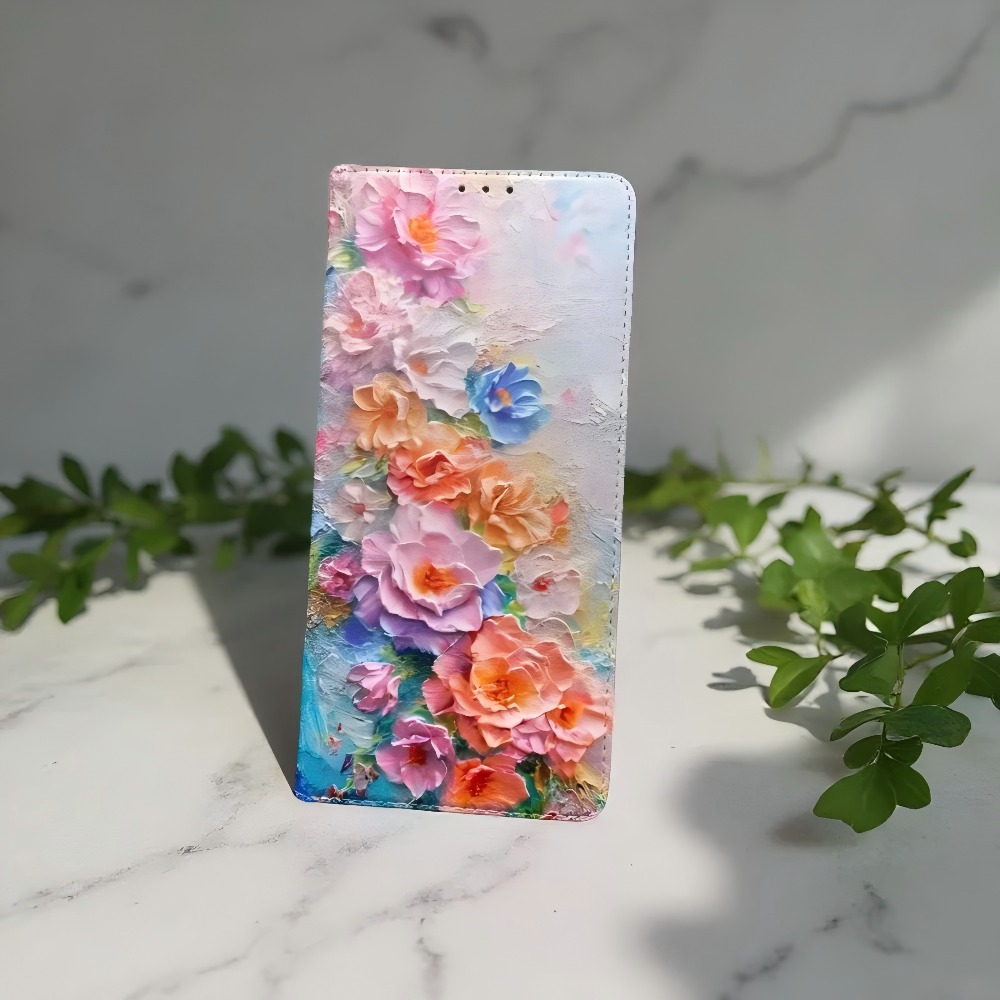 Phone Cases Samsung S25 Fe - Capa Carteira Magnética de Couro Pintada