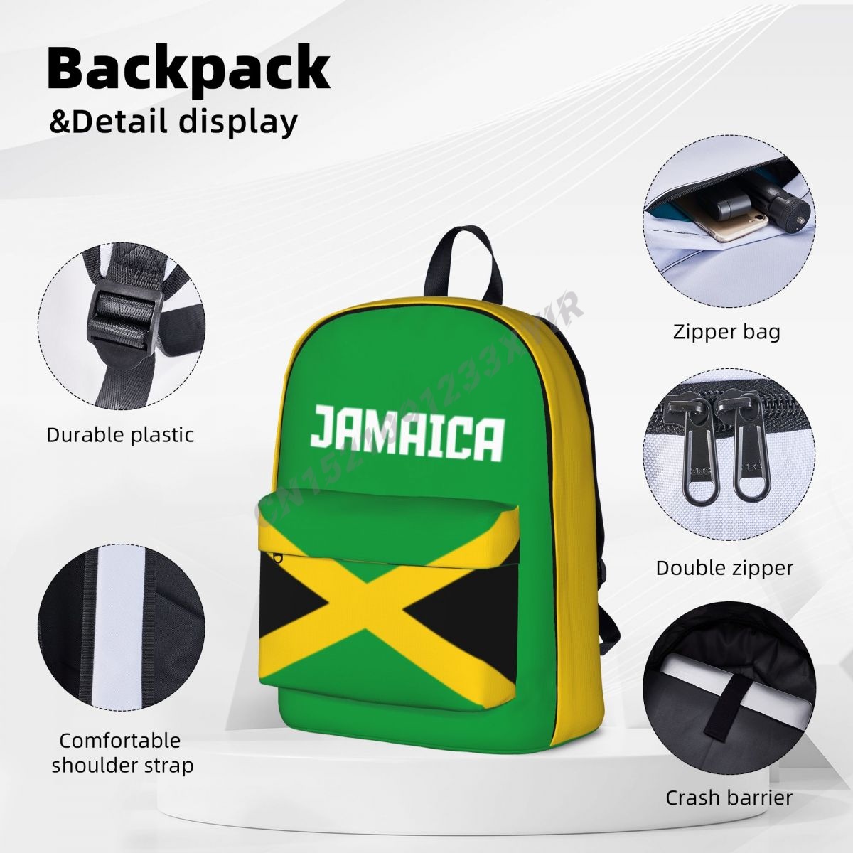 Mochila unissex com bandeira j - Phone Cases Jamaica avaliação e preço