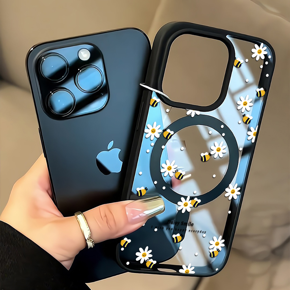 Capa de Telefone Fresh Daisy B - Clear Magsafe Case avaliação e preço