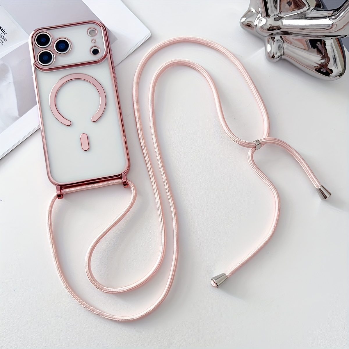 Colar de luxo cabo corda cordã - Clear Magsafe Case avaliação e preço