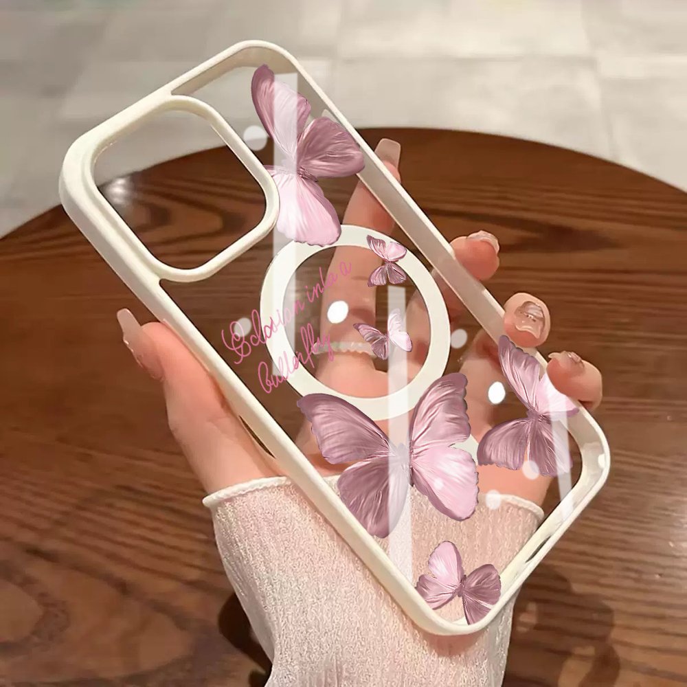 Capa de Celular Borboletas em  - Clear Magsafe Case avaliação e preço